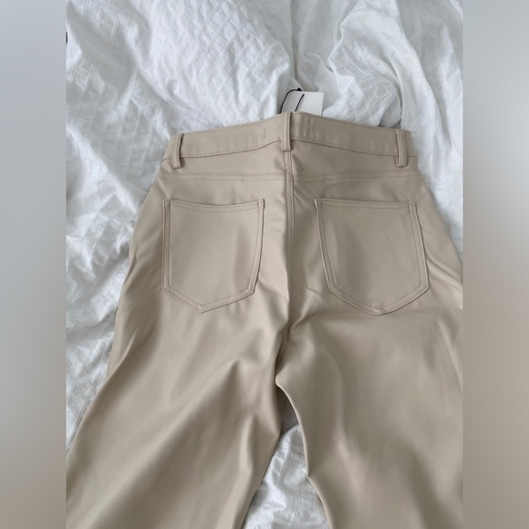 Zara Straight Leg Faux Leather Pants - Picture 4 of 6